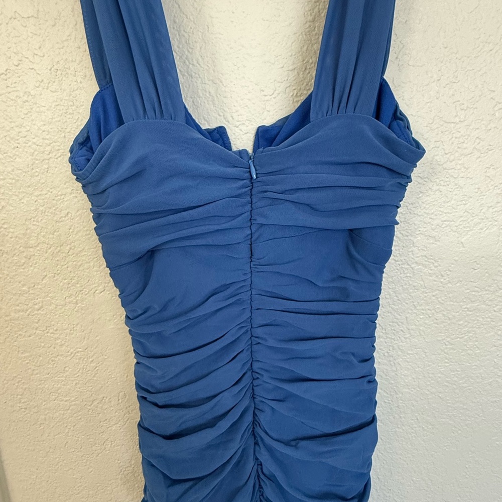 Hello Molly Royal Blue Ruched Maxi Dress with Cutout - Picture 4 of 7